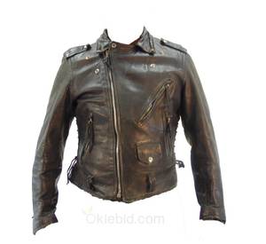 lot 626 image: Vintage Black (Genuine) Leather Motorcycle Jacket Sz S - GinoLeathers