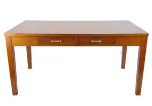 lot 687 image: Beautiful Large Desk with Two Drawers - Solid Wood With Laminate Top 60 L