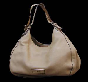 lot 697 image: Authentic DKNY Hobo Beige Leather Bag  Consignment Collection