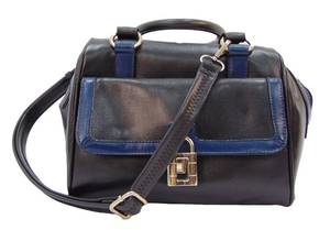 lot 704 image: Black & Blue Oversized Handbag Vegan  Consignment Collection