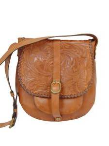 lot 714 image: PATRICIA NASH Embossed Leather Crossbody Purse Handbag Consignment Collection