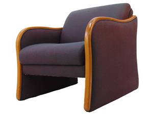 lot 754 image: Sculptural Lounge Chair with Wood Trim