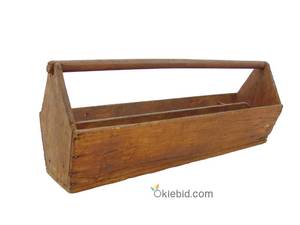lot 647 image: Extra Large Antique Rustic Wood Tool Box