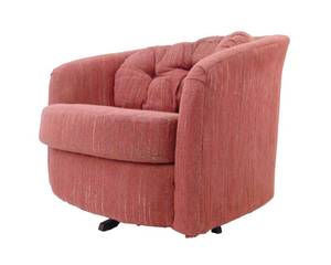 lot 807 image: Vintage Low Profile Swivel Barrel Chair