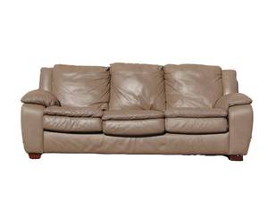 lot 846 image: LANE Beige Leather Sofa