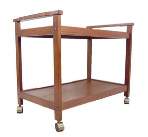 lot 831 image: Vintage Rolling Wood Cart