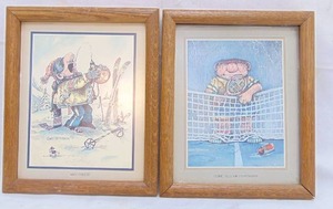 lot 936 image: GARY PATTERSON Pair of Funny Framed Prints - Cartoonist