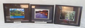 lot 939 image: Lot of 3 Framed Photographs of Natural Landscapes