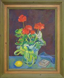 lot 1005 image: Arthur van Arsdale Original Oil Painting - Still Life - Flowers Framed 29 X 26