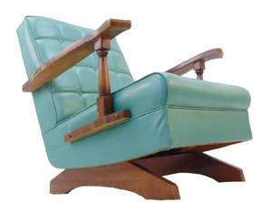 lot 948 image: Vintage Green Vinyl Rocking Chair  Rocker Mid Century Rocking Chair