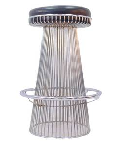 lot 951 image: WARREN PLATNER STYLE Vintage Mid Century Chrome Wire Barstool  KNOLL STYLE