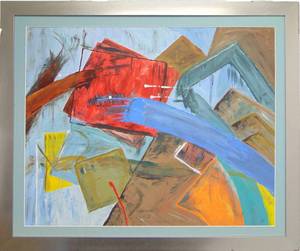 lot 791 image: Modern Original Abstract Painting Framed