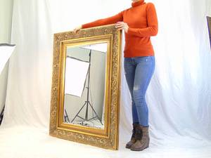 lot 787 image: Large Splendid Gold Beveled Wall Mirror 37 X 50 High Quality