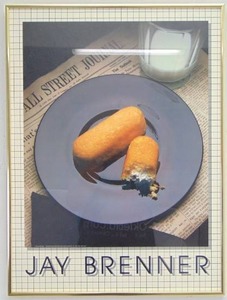 lot 105 image: 1983 Jay Brenner, Wall Street Journal Hostess Twinkie & Milk Art Print Framed