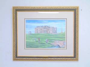 lot 108 image: The Old Course St. Andrews Golf Painting Framed