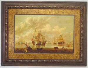 lot 104 image: Framed Print of Sailboats 35 W X 46 L