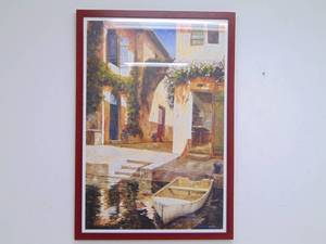 lot 117 image: Framed Print Italian Village