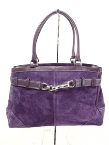 lot 373 image: COACH Authentic Purple Suede Handbag  Purse