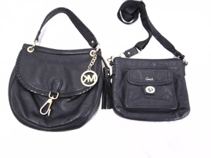 lot 374 image: COACH & MICHAEL KORS Black Leather Handbags (2)