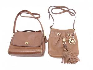 lot 376 image: COACH & MICHAEL KORS Brown Leather Handbags (2)