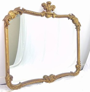 lot 23 image: Antique Gold WOOD CARVED Mirror