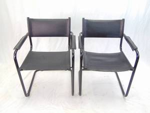 lot 140 image: Vintage Pair of Black on Black Arm Chairs