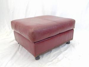 lot 278 image: Genuine Leather Ottoman - Burgundy Leather