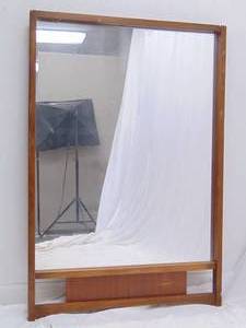 lot 258 image: Large Vintage Mid Century Wood Minimalistic Mirror