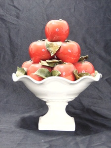 lot 345 image: Vintage Mid Century Large Ceramic Apple Decor