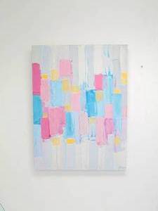 lot 129 image: Colorful Abstract Textured Print on Canvas 30 X 40