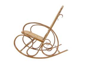 lot 6 image: Vintage Bentwood Rocking Chair Cane Seating