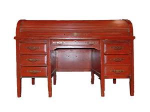 lot 292 image: Massive Antique Roll Top Desk