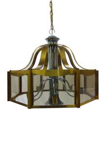 lot 298 image: Brass & Glass Chandelier - Missing a Glass Piece