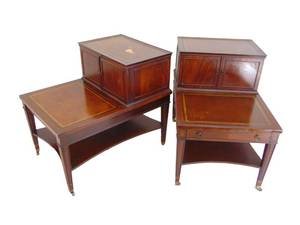 lot 135 image: Pair of Vintage Two Tier End Tables Bedside Tables