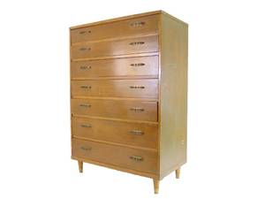 lot 33 image: Vintage Mid Century Wood Dresser Tall Boy - Yugoslavia