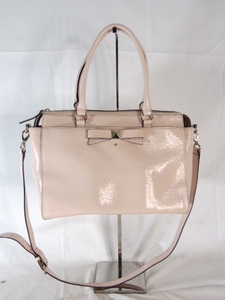 lot 199 image: KATE SPADE Nude Pink Patent Purse with Bow Detail