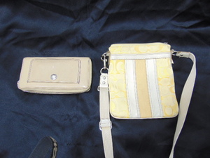 lot 201 image: COACH Crossbody Purse & COACH Light Beige Leather Wallet
