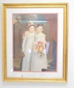 lot 153 image: Framed Print of Two Girls