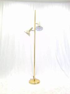 lot 18 image: Mid Century Atomic Brass Two Light Adjustable Floor Lamp