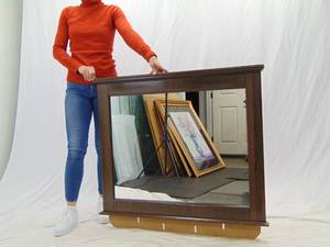 lot 44 image: Large Mirror - Dark Brown