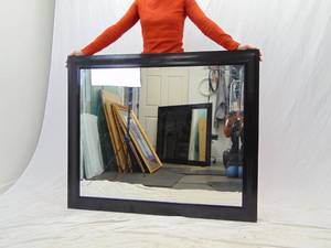 lot 46 image: Black Framed Large Mirror