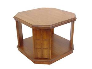 lot 273 image: Octagonal Vintage Large Wood Side Table