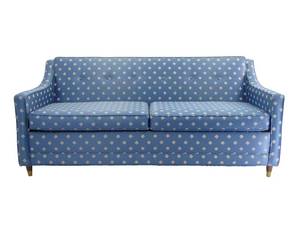 lot 2 image: Vintage Blue Sofa with Fold Out Bed