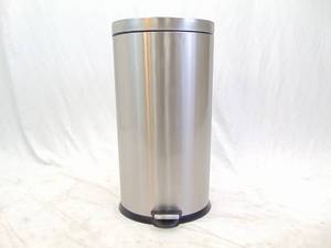 lot 457 image: Stainless Steel Cylinder Step Trash Can