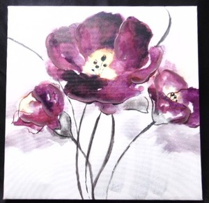 lot 222 image: 12 X 12 Wall Decor Of Flowers on Canvas