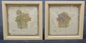 lot 226 image: Framed Prints of Succulents on Fabric