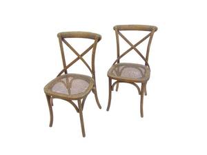 lot 276 image: Pair of Wood X Back Cane Chairs