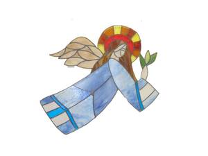 lot 145 image: Stained Glass Decorative Angel