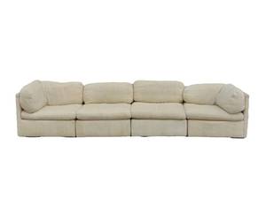 lot 14 image: Mid Century Thayer Coggin Ivory Extra Long Sectional Sofa