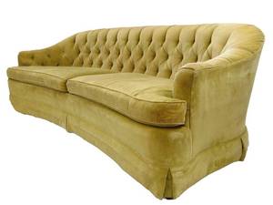 lot 24 image: Mid Century Vintage Green Velvet Tufted Sofa by Drexel Heritage